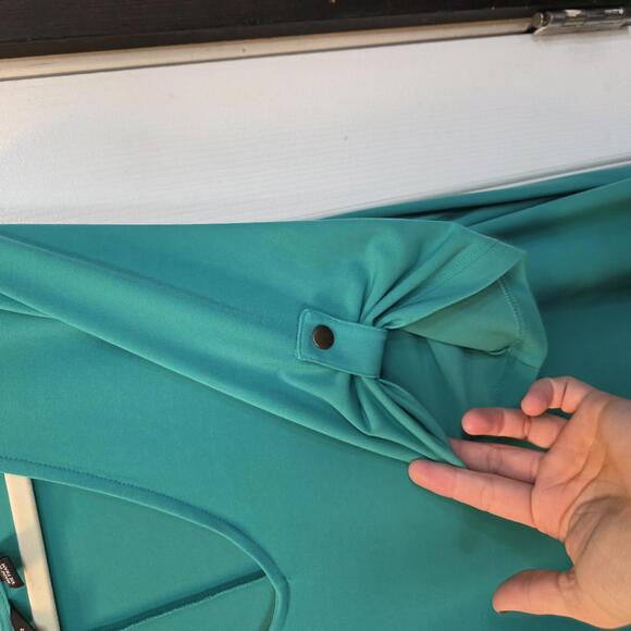 Susan Graver Every Day Women's Dress Size Teal V-Neck Large- NWOT - Picture 4 of 7